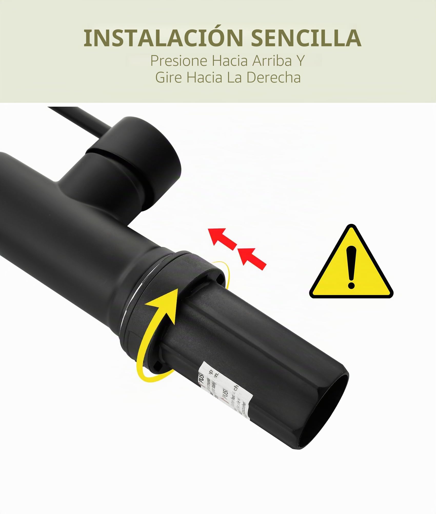 Grifo de cocina - Grifo de cocina con ducha extraíble, giratorio a 360°, mezclador de alta presión para cocina, grifo de fregadero de cocina de doble pulverización en acero inoxidable, negro