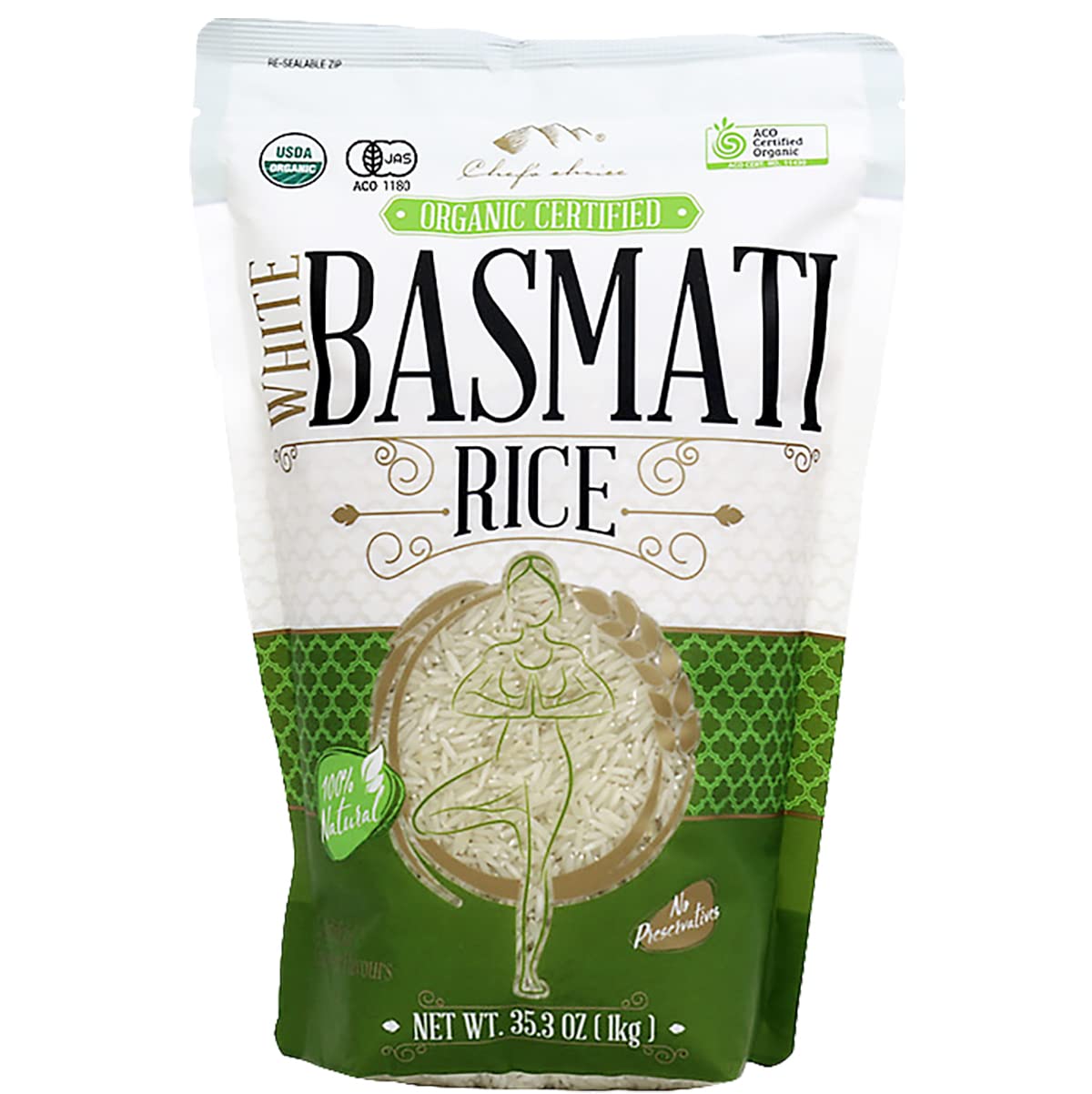 シェフズチョイス 有機バスマティライス Organic Basmati rice Kosher Vegan BRC認証