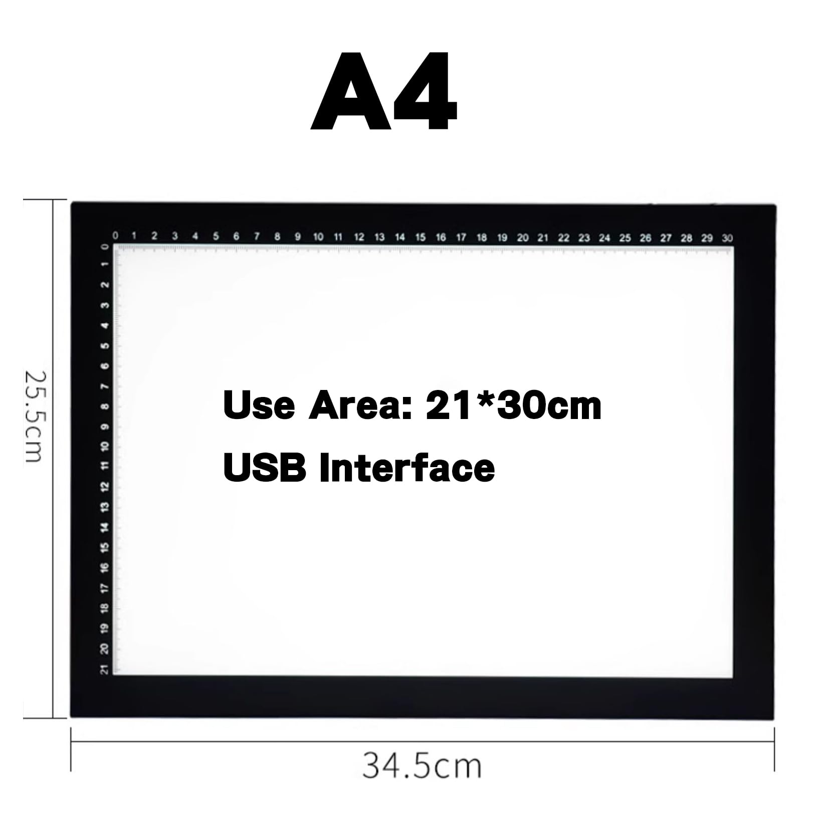 Bloc Lumineux A4 / A3 / A2,Tablette Lumineuse,10 Vitesses de Luminosité Ajustable, Lumière Douce,Pour le Croquis, l'Animation,la Calligraphie,la Peinture au Diamant,USB (A4)