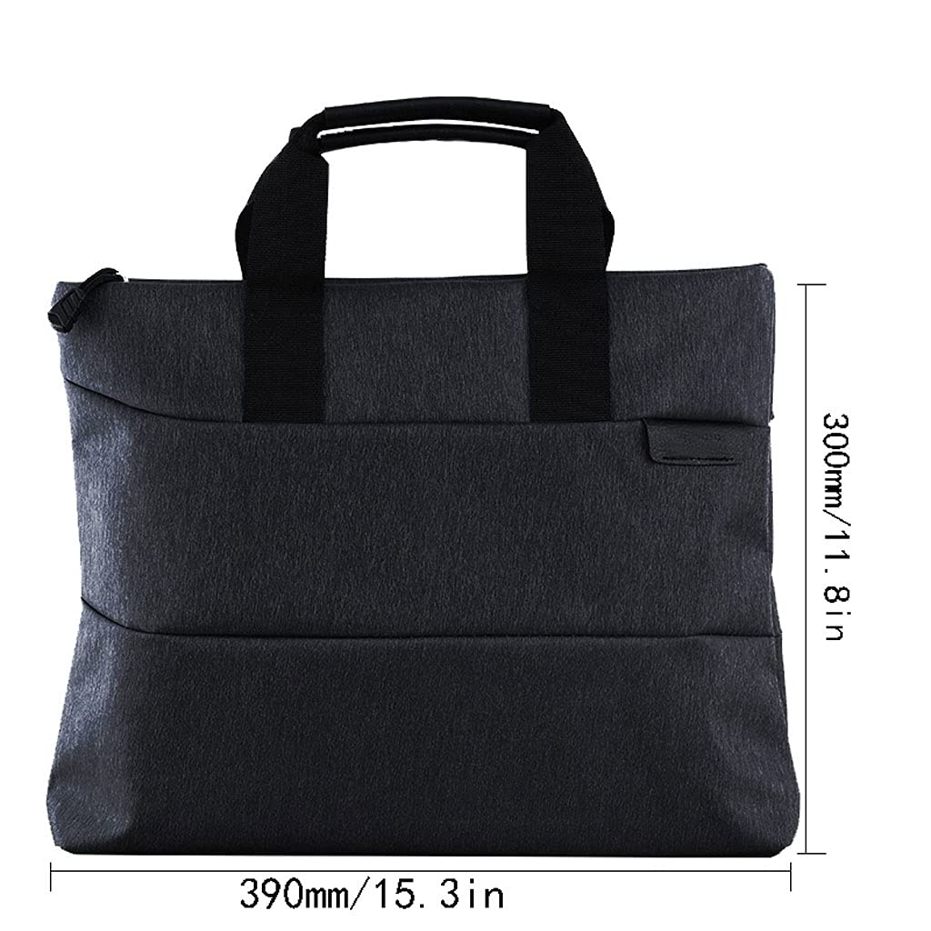 Cartelle portadocumenti Borse di business borse da ufficio Borse a doppio strato Borse di tela a doppio strato Borse da computer A4 File File Pocket con cerniera Pocket (Nero / Grigio) Borsa porta doc
