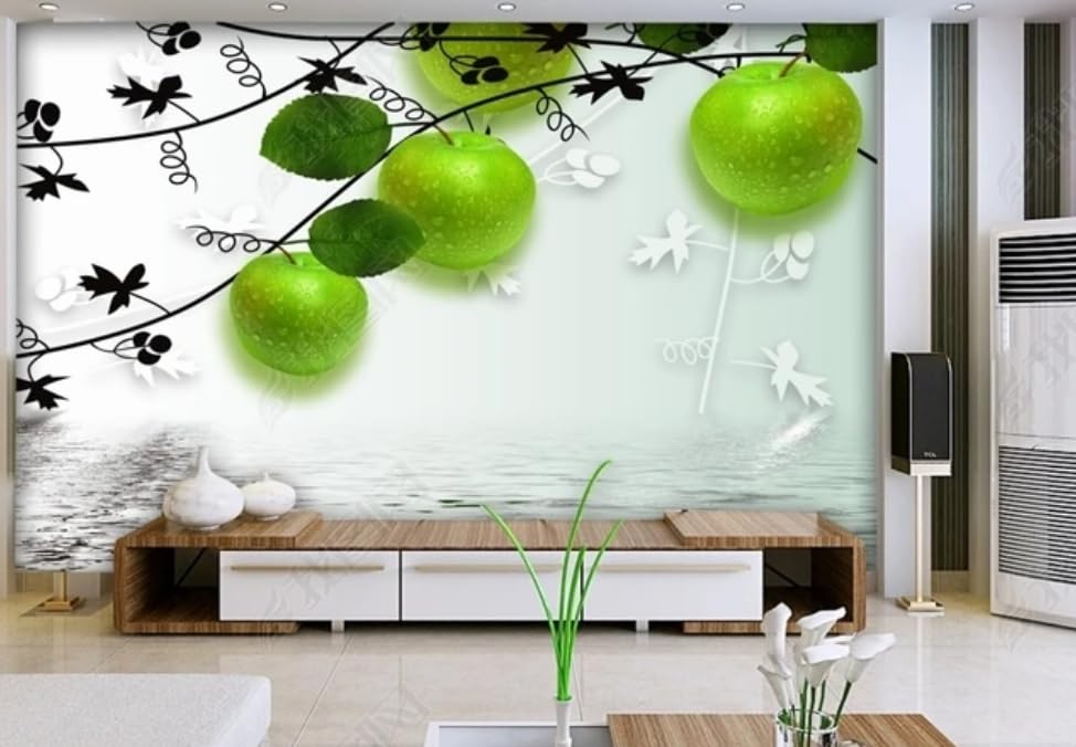 Papier peint intissé poster géant mural déco salon motif pomme