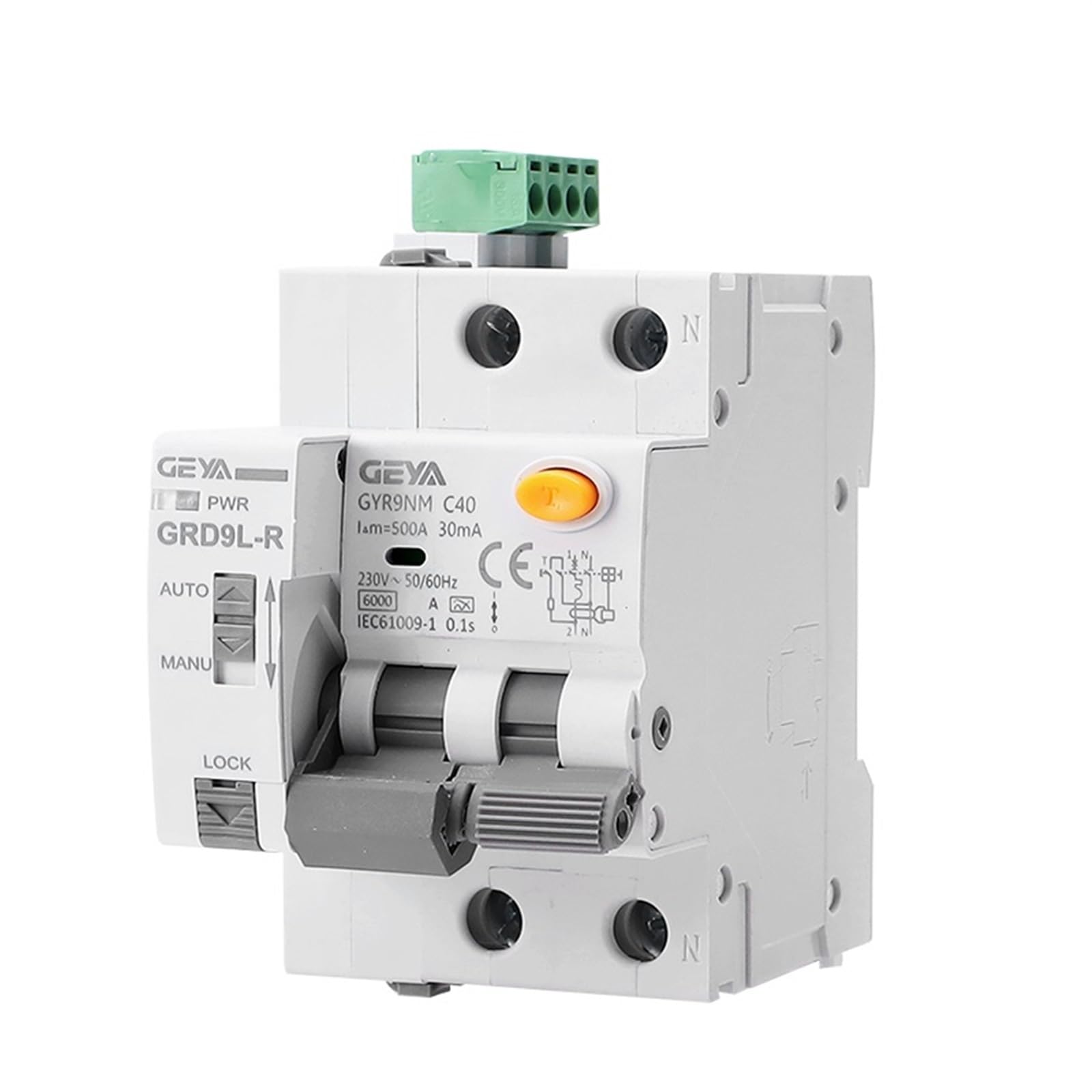Lhnbgtuiw Type A 2P 40A 30Ma Type A Auto Recloser Leakage Circuit Breaker With Overcurrent Protection 40A 30Ma Electromagnetic(Type A 2P 40A 30Ma)