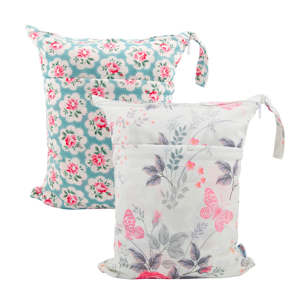 ALVABABY 2pcs Cloth Diaper Wet Dry Bags Waterproof Reusable with Two Zippered Pockets Travel Beach Pool Daycare Soiled Baby Items Yoga Gym Bag for Swimsuits or Wet Clothes L5166 ALVABABY 2pcs Cloth Diaper Wet Dry Bags Waterproof Reusable with Two Zippered Pockets Travel Beach Pool Daycare Soiled Baby Items Yoga Gym Bag for Swimsuits or Wet Clothes L5166