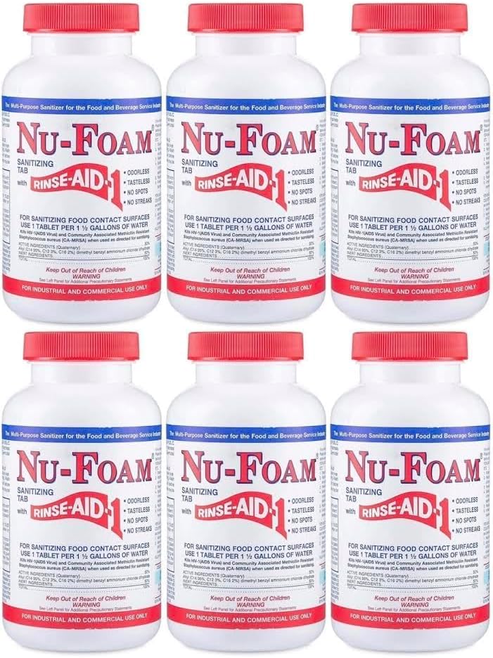Sanitizing Tablets for Bar Glassware with Rinse Aid