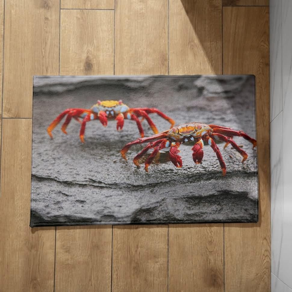 Tapis d'entrée personnalisé crabe 50x80cm ultra léger pour cuisine et randonnée
