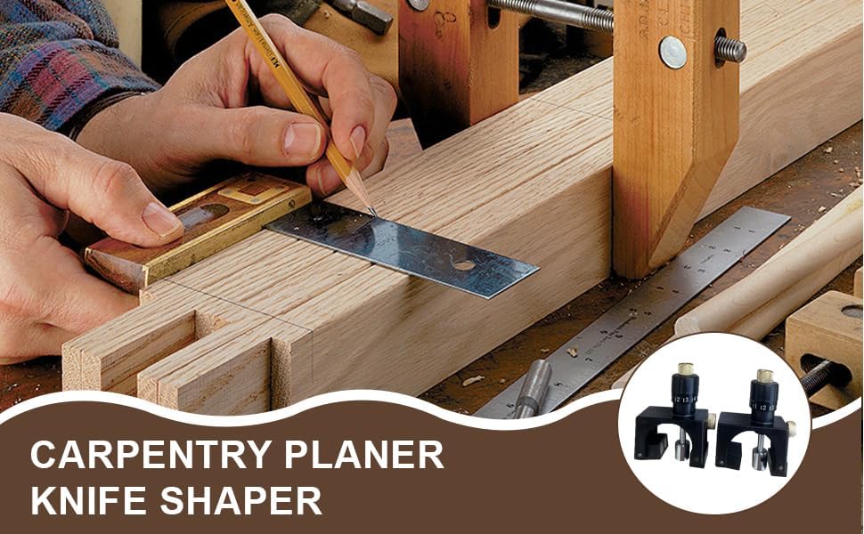 2PCS Planer Blade Setter, Magnetic Planer Blade Setting Jig Gauge Setter Jointer, Magnetic Planer Jointer Knife Blade Setter Jig Gauge with 22 mm Height Adjustment/75 mm-125 mm Cutter Diameter