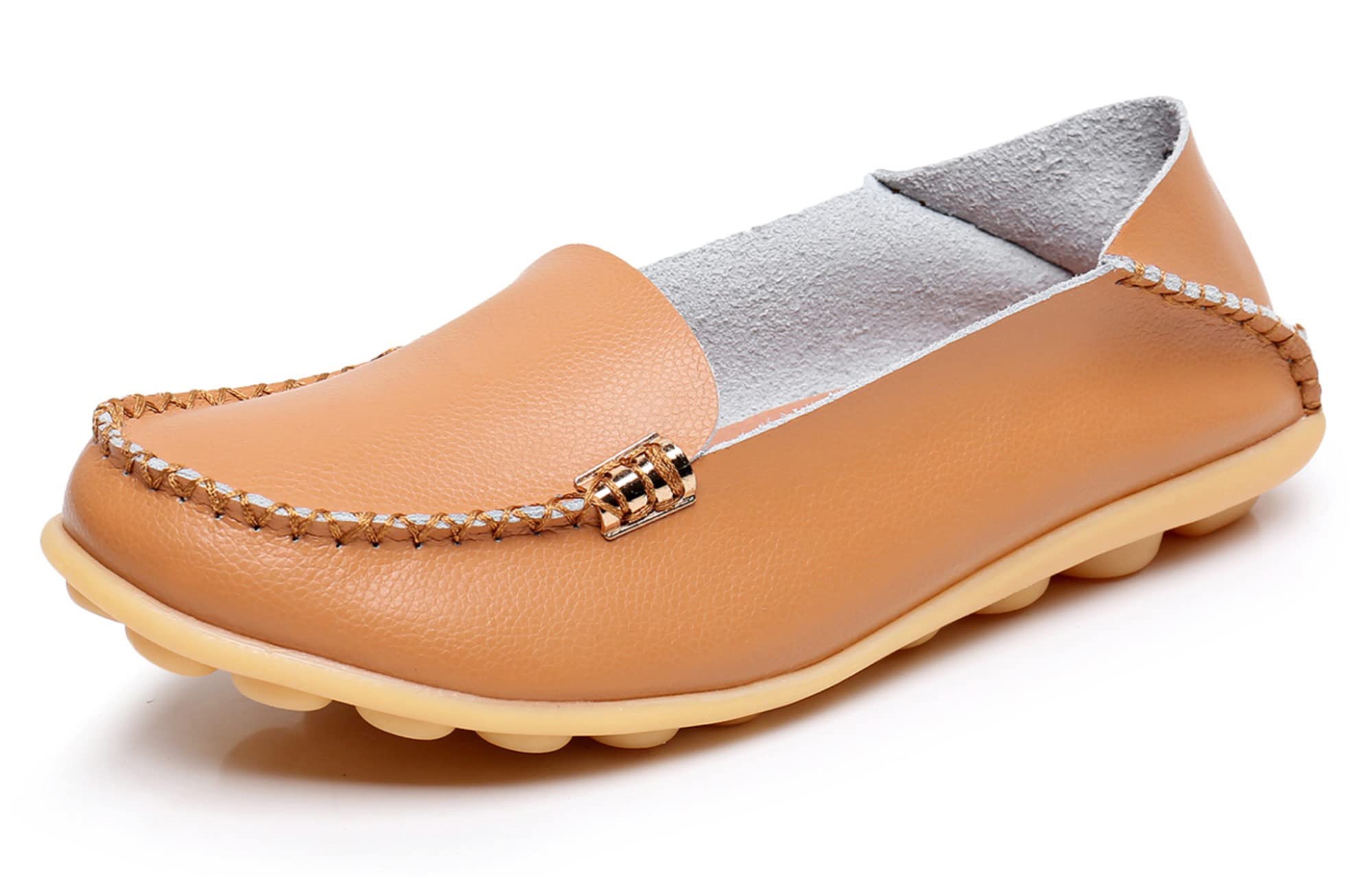 VenusCelia Women's Natural 2 Comfort Walking Flat Loafer