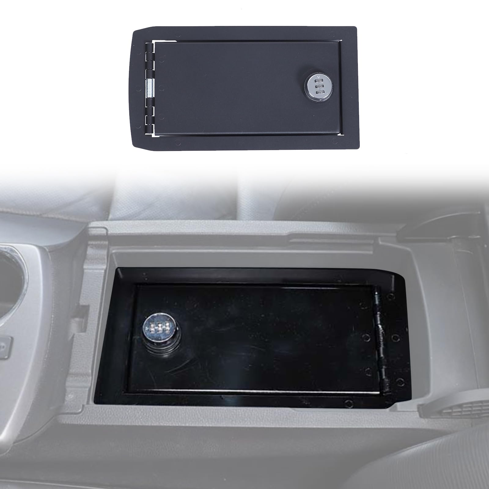 Center Console Safe Box Compatible with Acura RDX 2013-2017，Console Armrest Safe Gun Storage Box Insert Accessories，with 3-Position Combination Lock