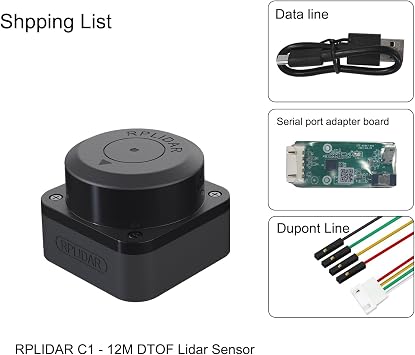 youyeetoo RPLIDAR DTOF Fusion C1 Laser Scanner 360° Lidar for Robots Positioning, Mapping, Navigation and Obstacle Avoidance