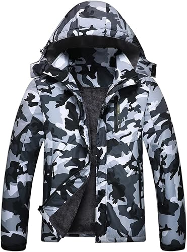 Chaqueta de esquí impermeable de montaña para hombre, rompevientos de invierno, chaqueta de snowboard con capucha cálida