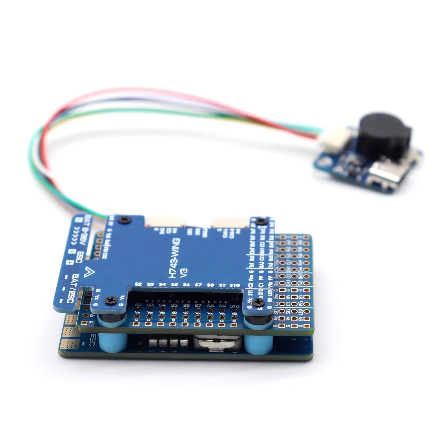 Flight Controller Kompatibel mit Matek H743-WING V3 - Dual Gyro, 2-8S Unterstützung, Dual Kamera Ready, USB Extender für Fixed-Wing RC Flugzeuge