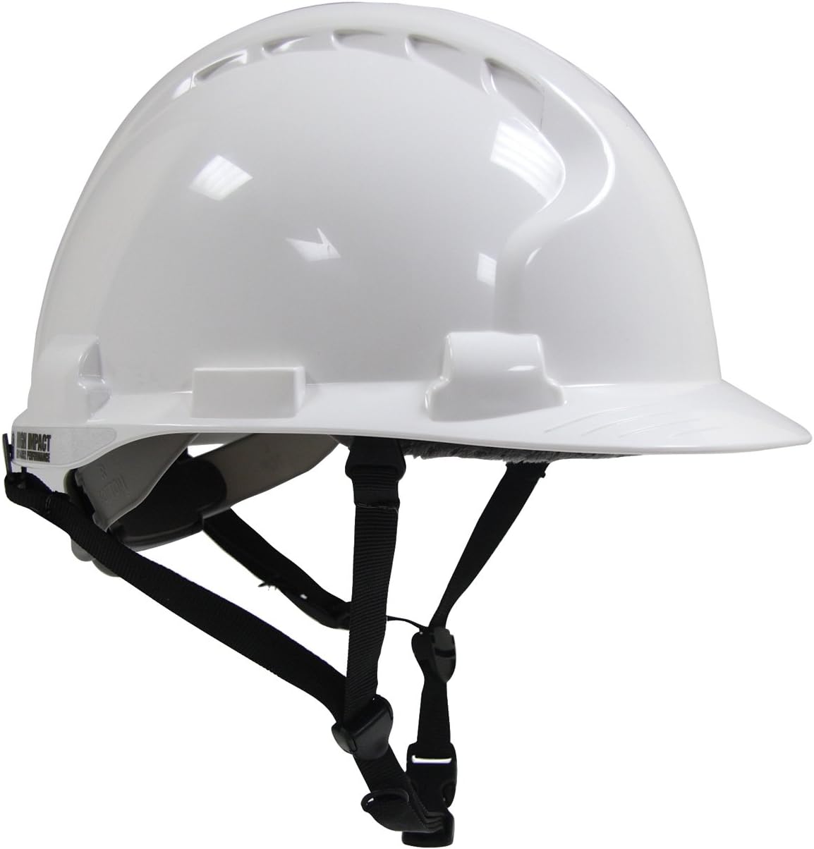 MK8 Evolution 280-AHS240-10 Type II Linesman Hard Hat with HDPE Shell, EPS Impact Liner, Polyester Suspension, Wheel Ratchet Adjustment and 4-Point Chin Strap, Large, White