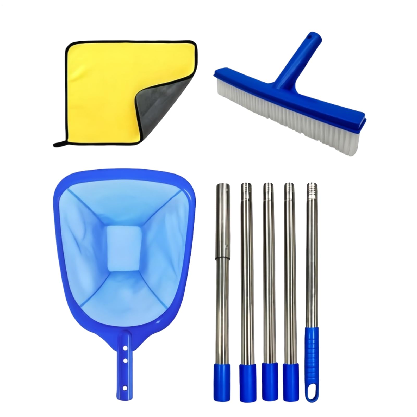 Set per la pulizia della piscina con scopa a maglia fine