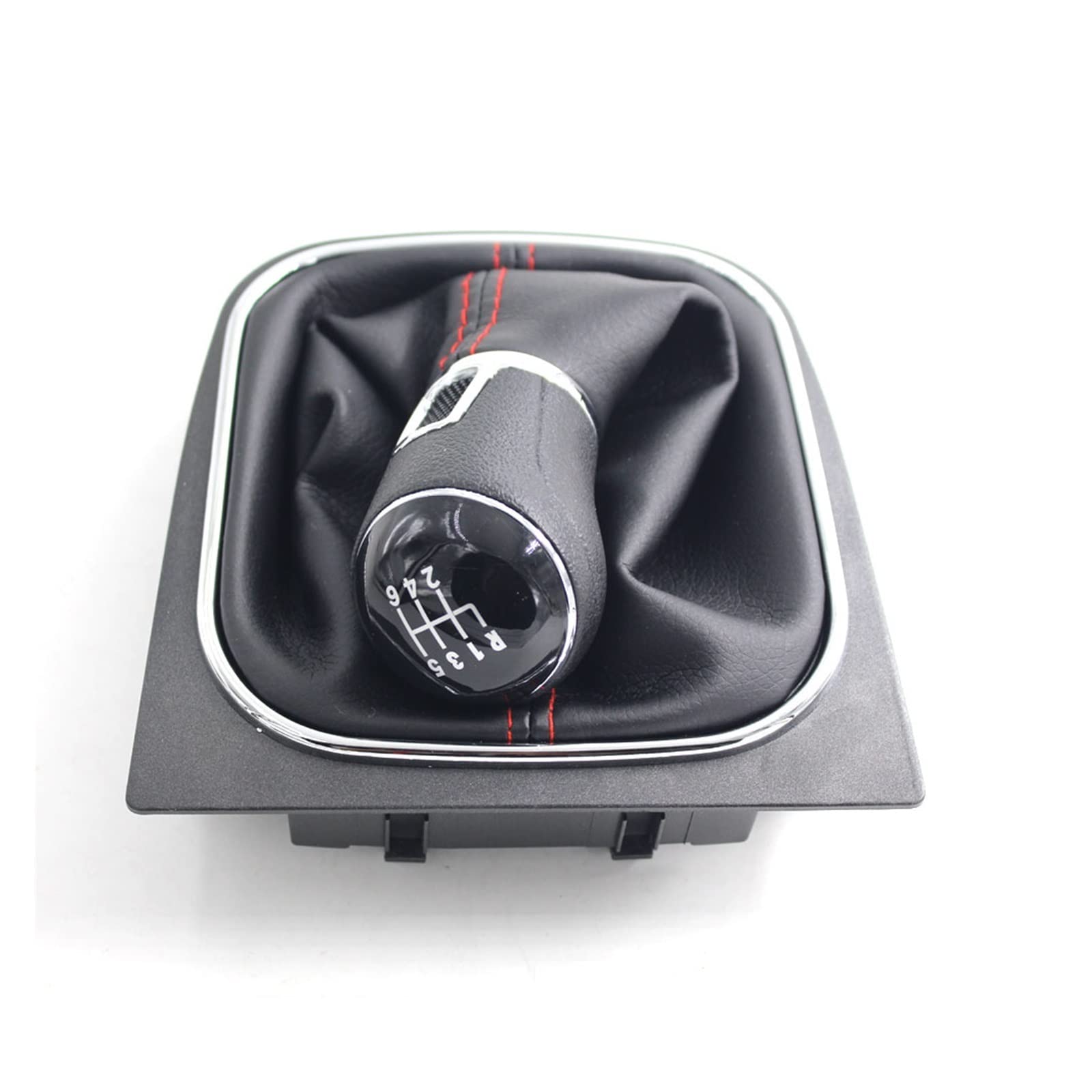 WYLWSHA Shift Gear Knob Cover for VW for Golf 5 6 for MK5 for GTI for GTD for R32 2004-2008 Manual Gear Shift Knob Shifter Lever Gaiter Boot Cover(6 Speed red Thread)