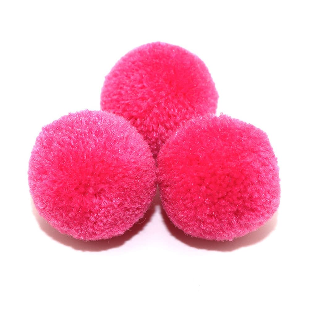 Pompoms for Crafts,Pack of 50 40 mm Colourful Pompoms Balls,Pom Poms for Crafts,Pompoms Balls for Easter,Christmas,Colourful Pompoms for DIY Crafts,Table Decoration,Birthday Decoration,Deep Pink