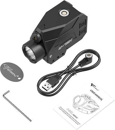 Miniatura 7 de VOTATU H2L-G - Combo de luz láser verde, recargable magnética, 1000 lúmenes, luz de arma estroboscópica con haz verde, mira láser para pistola