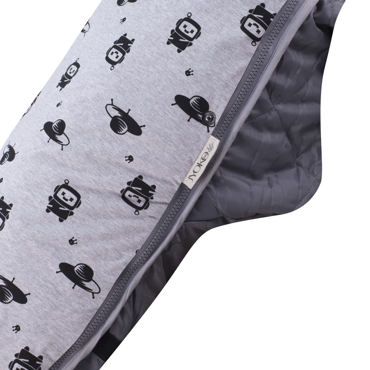 JYOKO KIDS Sacco Universale per Passeggino, Sacco Invernale in Pile per Passeggino, Coprigambe per Carrozzina di Bambini con Interno in Pile Extra Morbido (SPACE ROBOT, PILE)
