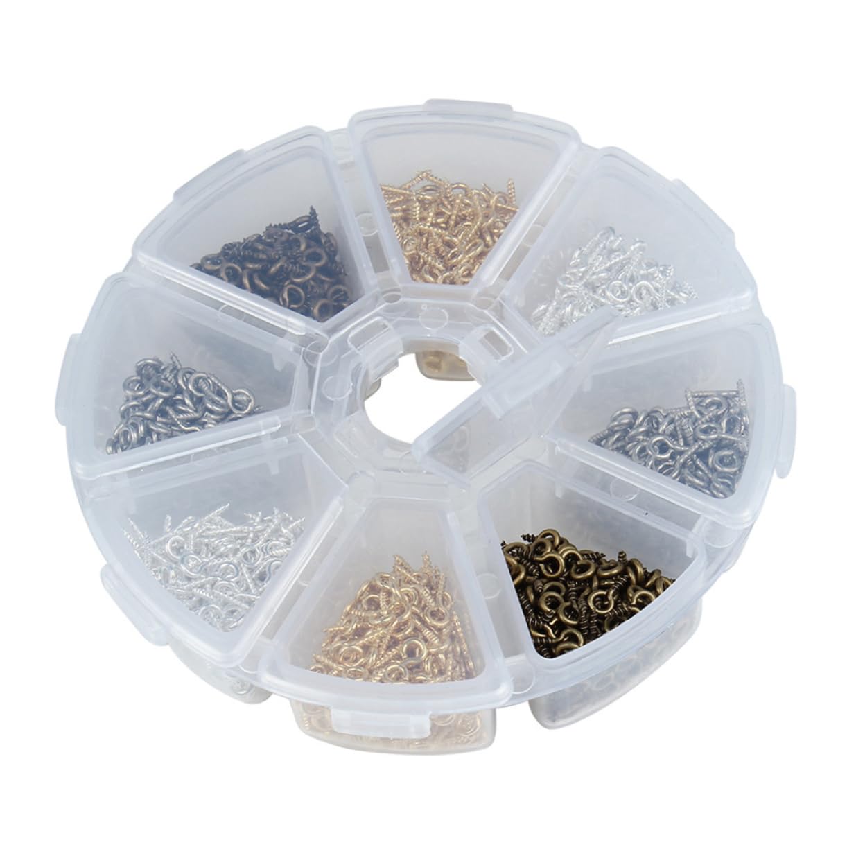 ARTIBETTER 800pcs Screw Hoist Ring Ornament Hooks for Jewelry Making Self-Tapping Pin Screw Eye Threaded Mixed Sizes