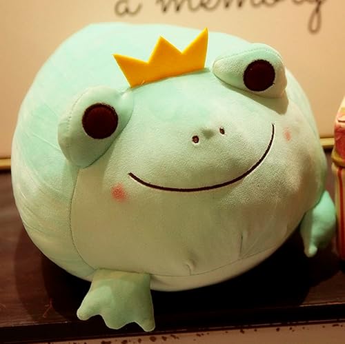 Miniatura 4 de Almohada de rana de peluche con corona, almohada para abrazar, rana, regalo de anime para niños y amantes en cumpleaños, día de San Valentín,