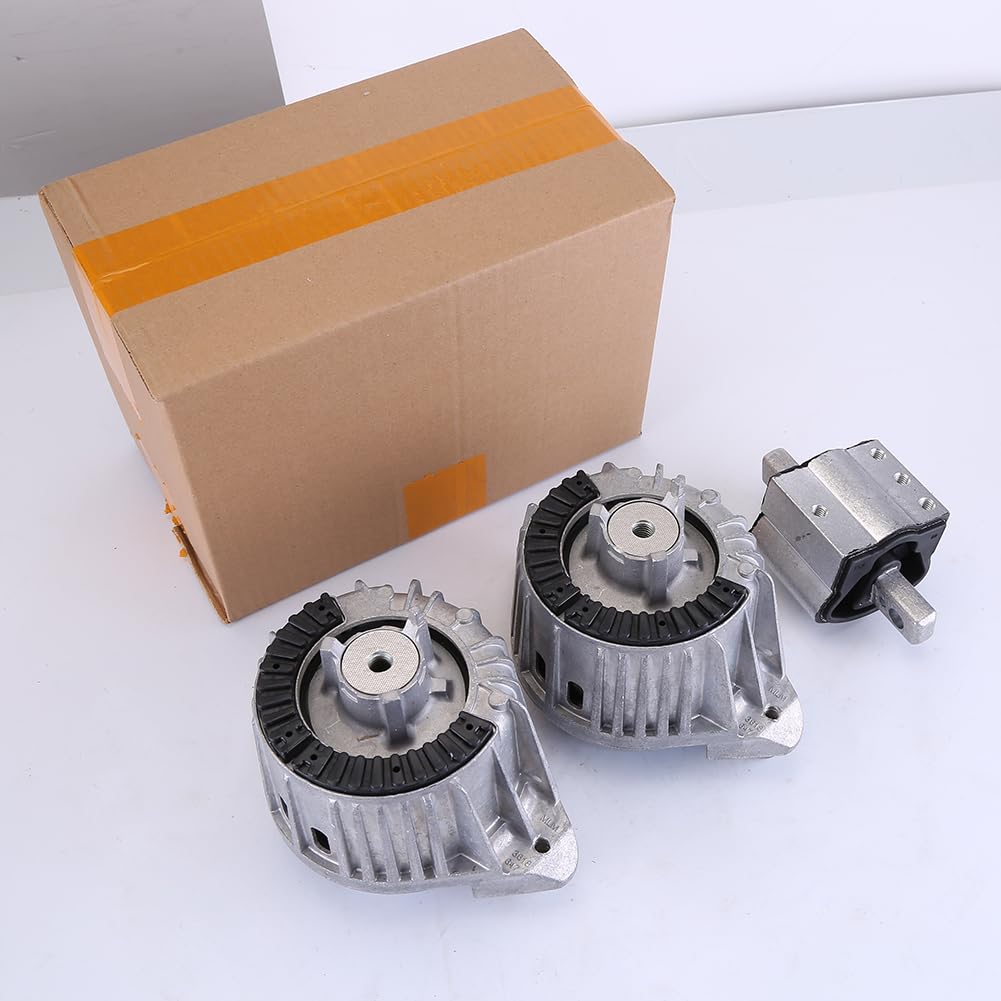 Motorlager Getriebelager kompatibel für Mercedes C E CLK W204 W212 S204 CLS250 CLS220, A1402401318 A2042400217, 2x Motorlager & 1x Getriebehalter, Kraftfahrzeug-Motorenteile