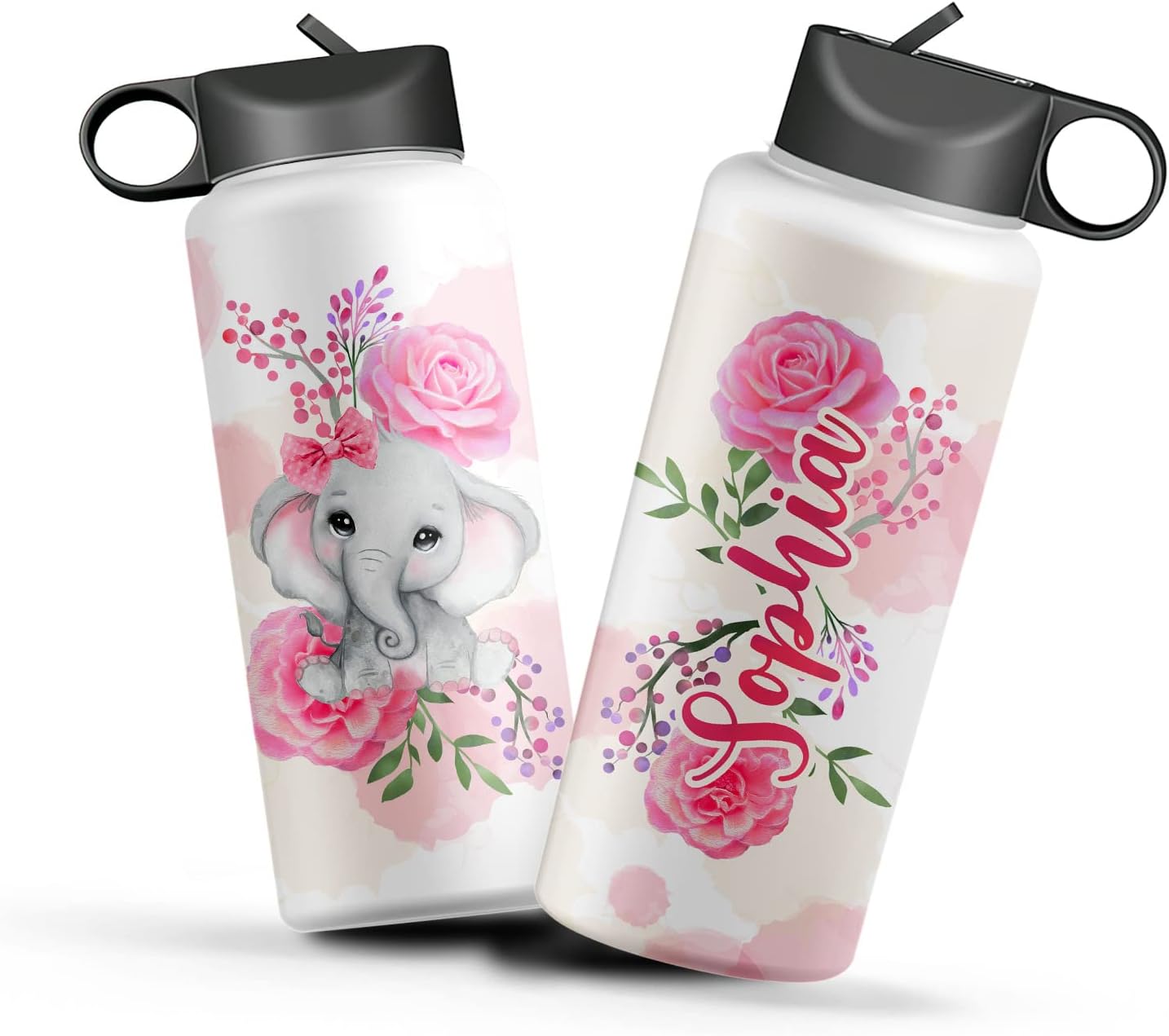 Mourin Perfects Personalized Elephant Gifts Water Bottle