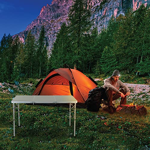 ARROWHEAD OUTDOOR Mesa de Camping Plegable de 4 pies con Marco de Aluminio Resistente, Superficie Sólida, 2 Alturas Ajustables, Incluye Estuche de Transporte, Ligera, Soporte en USA miniatura 7