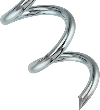 4 PCS 31cm Trampoline Tie Down Anchor Kit, Trampoline Anchor Ground Pegs with Adjustable Straps, Heavy Duty Spiral Ground Anchors for Trampolines, Tents, Swings