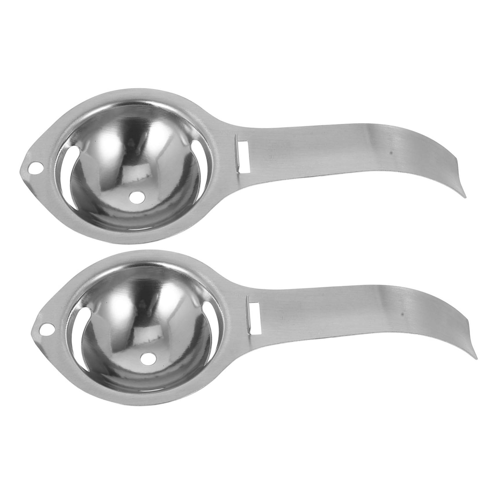 DECHOUS 2Pcs Stainless Steel Egg Yolk Separator Spoon Handheld Egg White Divider for Baking and Cooking Compact and Easy to Store Efficient Egg Separation Tool