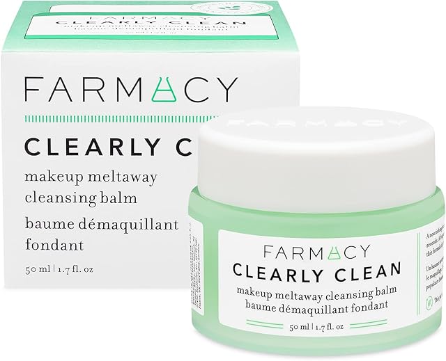 Farmacy Makeup Remover Cleansing Balm - Clearly Clean Fragrance-Free Makeup Melting Balm - Great Balm Cleanser for Sensitive Skin (50ml)