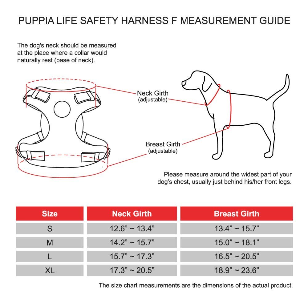 Puppia Orange Trek PLRA-HF9323-OR-S Harnais de sécurité F pour Animaux de Compagnie Taille S