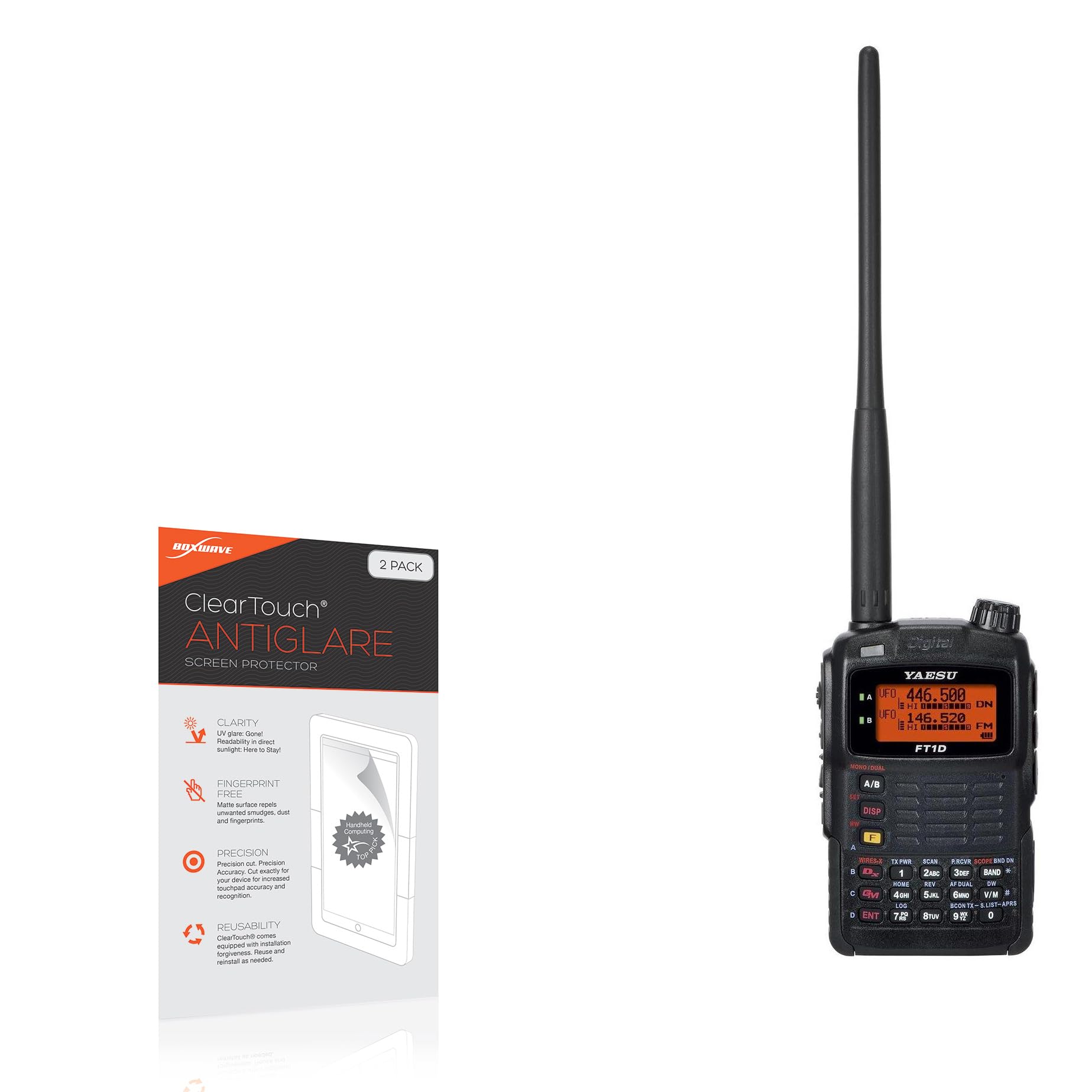 BoxWave Screen Protector Compatible with Yaesu FT1DR - ClearTouch Anti-Glare (2-Pack), Anti-Fingerprint Matte Film Skin