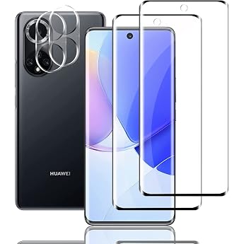 2+2 Pieces Screen Protector for Huawei Nova 9 Tempered Glass Screen Protector 2 Tempered Glass Screen Protectors and 2 Camera Protective Glass HD Screen Protector 9H Hardness for Huawei Nova