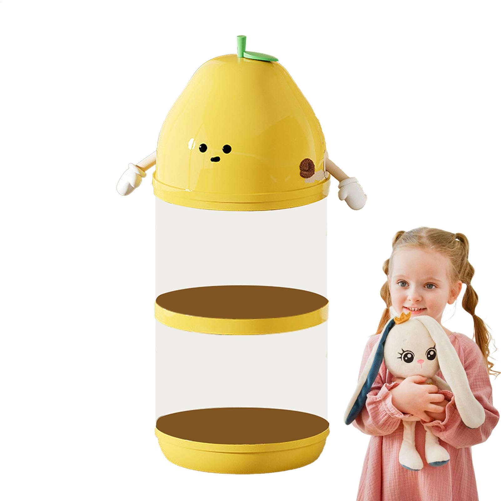 Tube de rangement pour jouets peluche vertical transparent pour éliminer le désordre au sol