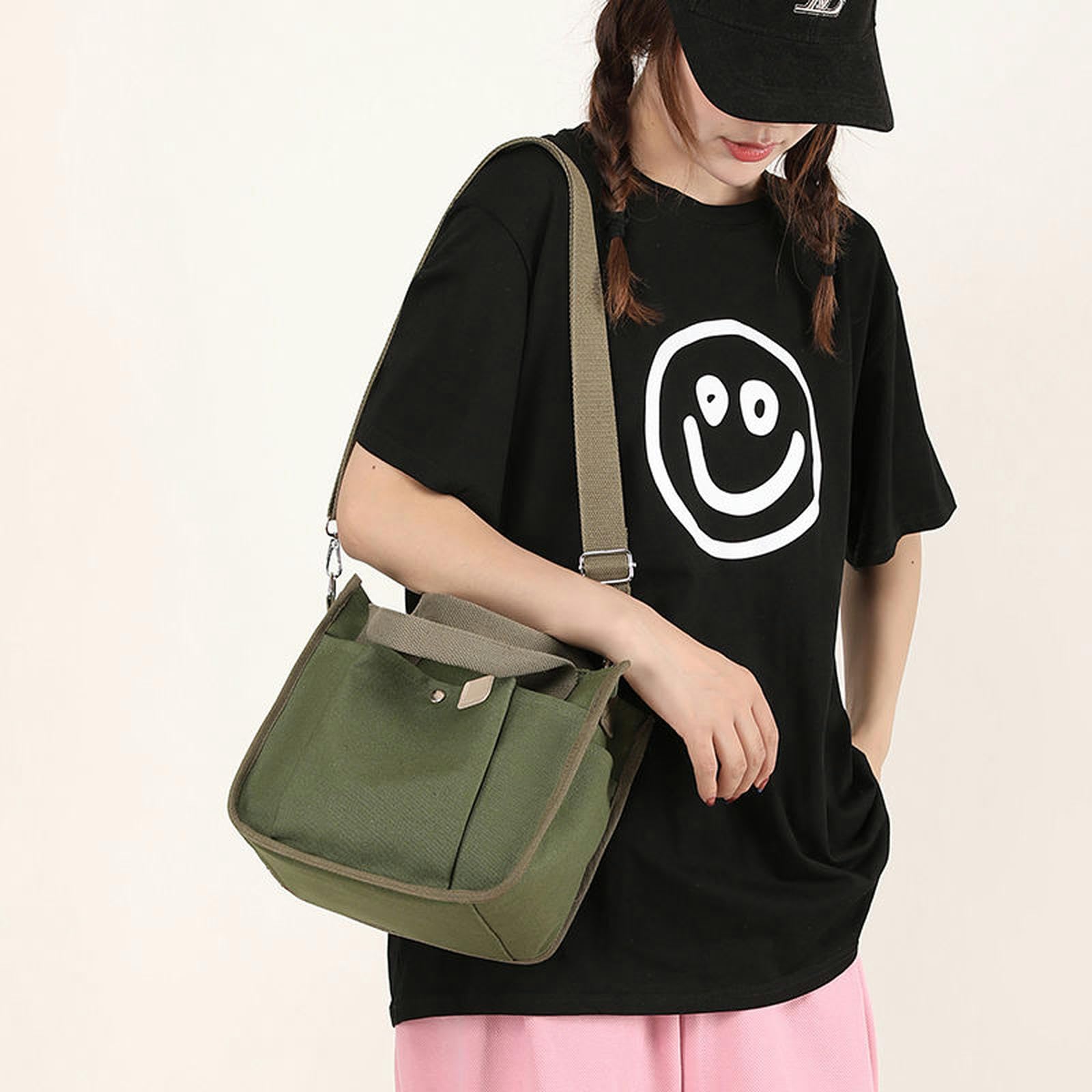 NOGRAX Torba szkolna, płócienna torba na ramię, torba na ramię, torba na ramię, torba damska, duża pojemność, torba crossbody, damska