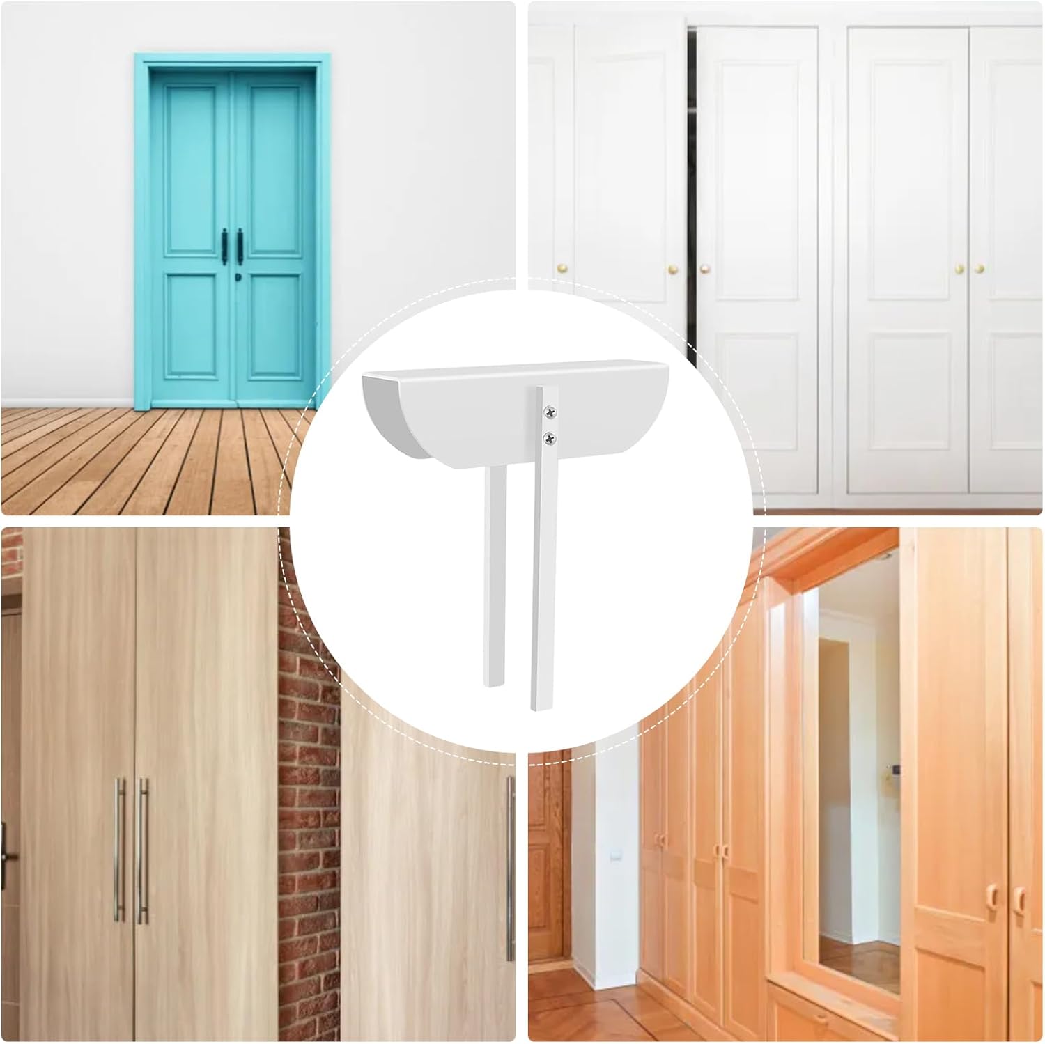 Bifold Door Latch | Bifold Door Lock Double Child Safety Locks,Bi-Fold Lock Folding Closet Locks for Keep, Cats&dogs out of Closets, Cabinets, Pantry