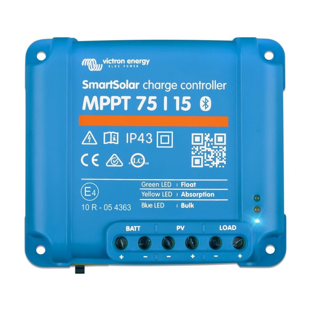 Victron Energy SmartSolar MPPT 75V 15 amp 12/​24-​Volt Contrôleur de Charge Solaire (Bluetooth)