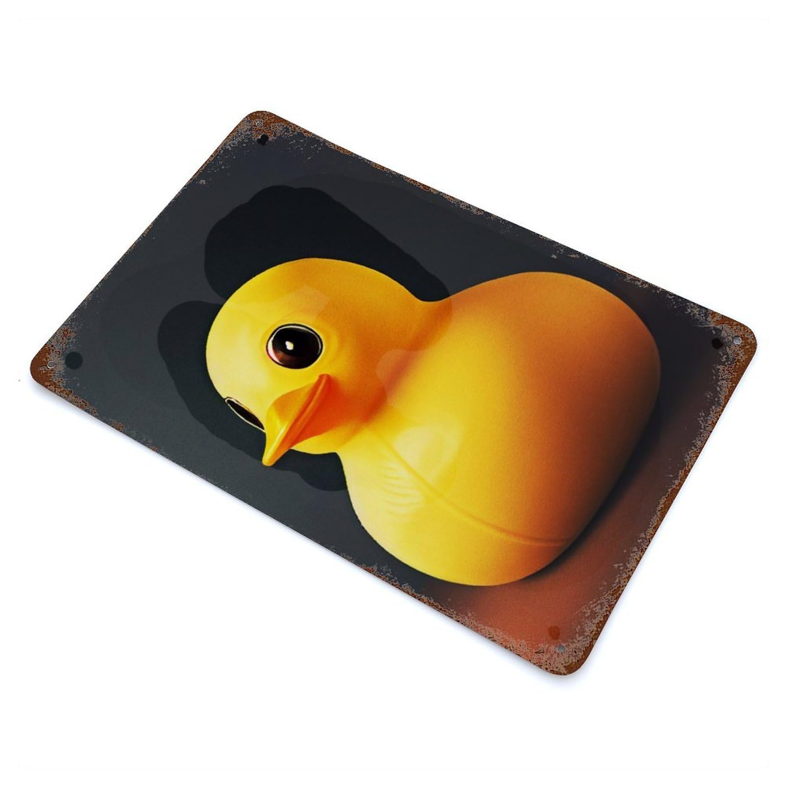 Garage Style Toy Duck Weathered Tin Sign 11.8"x7.9", Classic Wall Plaque for Bar And Workshop