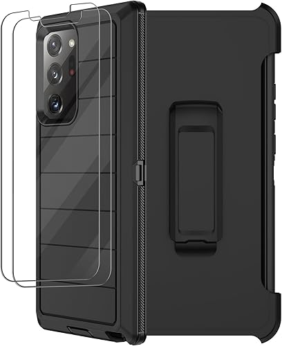 Miniatura 1 de Funda para Galaxy Note 20 Ultra con funda de clip para cinturón, 2 protectores de pantalla, grado militar, cuerpo completo, resistente, a prueba de