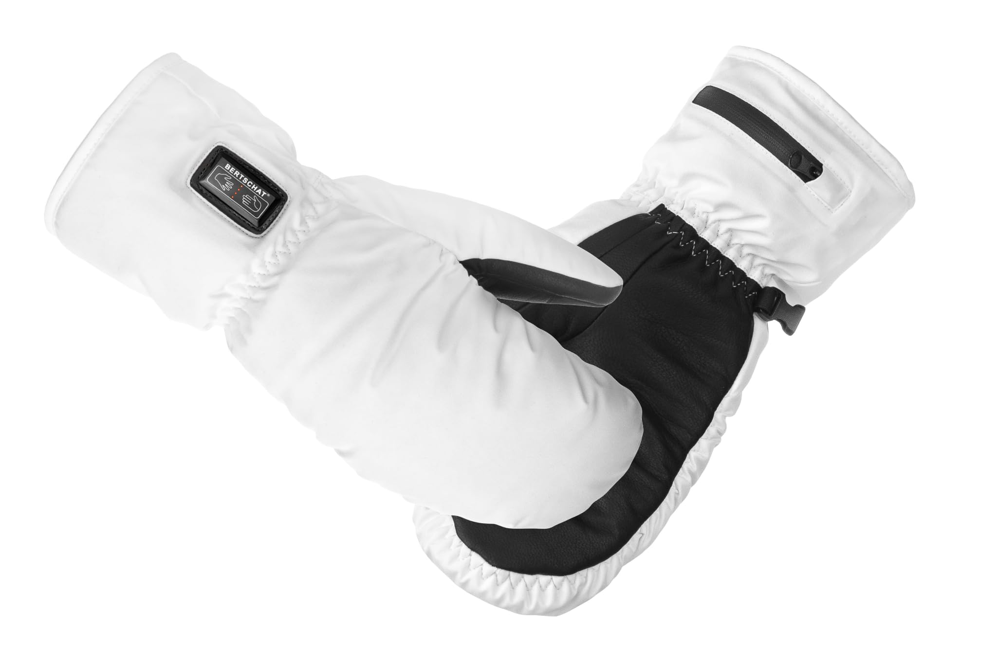 BERTSCHAT Guantes calefactables Aerowhite Dual Heating – Guantes calefactables con batería de polímero de litio de 7,4 V 4000 mAh – Talla XS – Blanco
