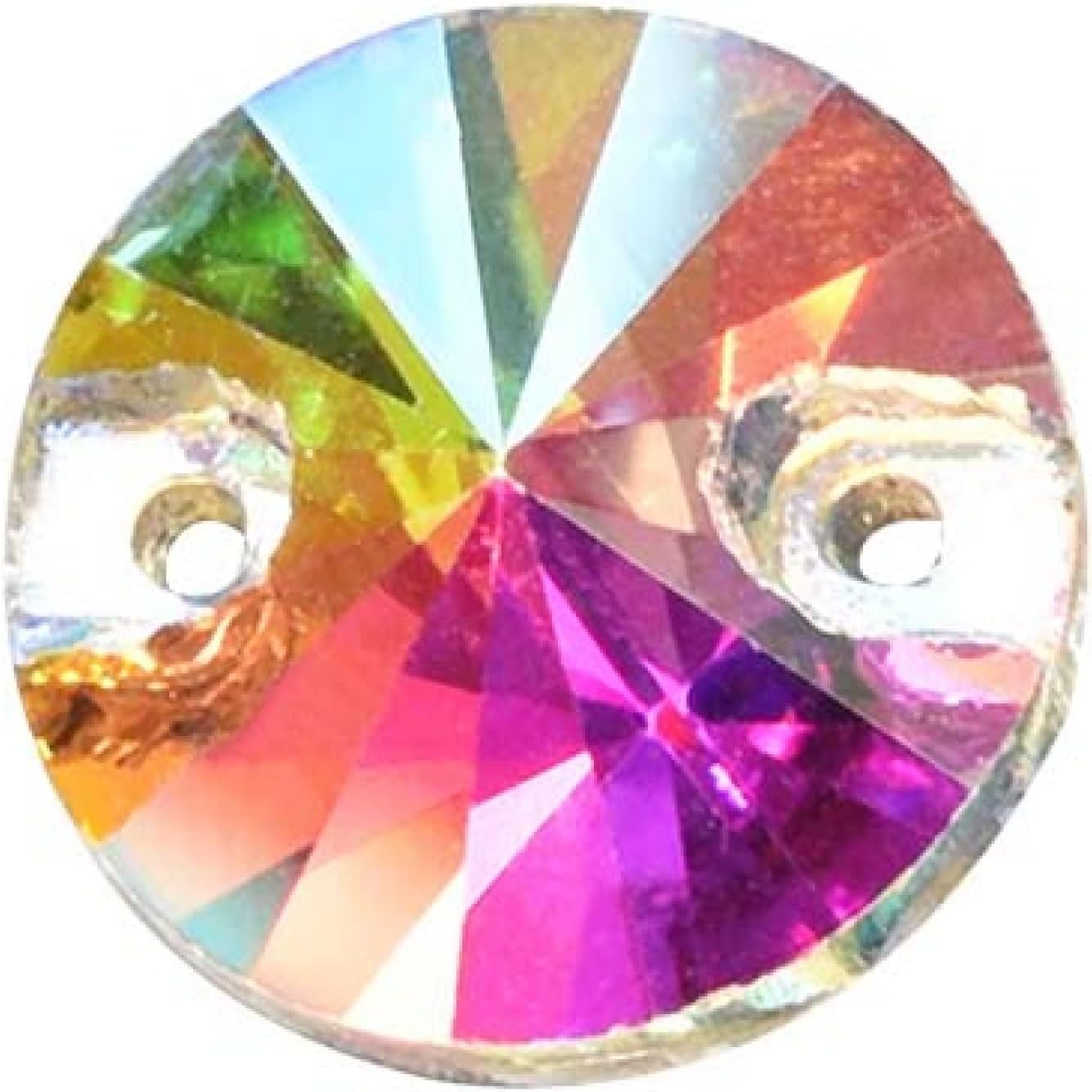 cyrkonie， Okrągły Rivoli Najlepszy szklany kryształ AB Szycie na kryształkach Wiele kolorów Płaskie szkło Kamień Kryształki Suknia ślubna(Mixed Ab Colors)