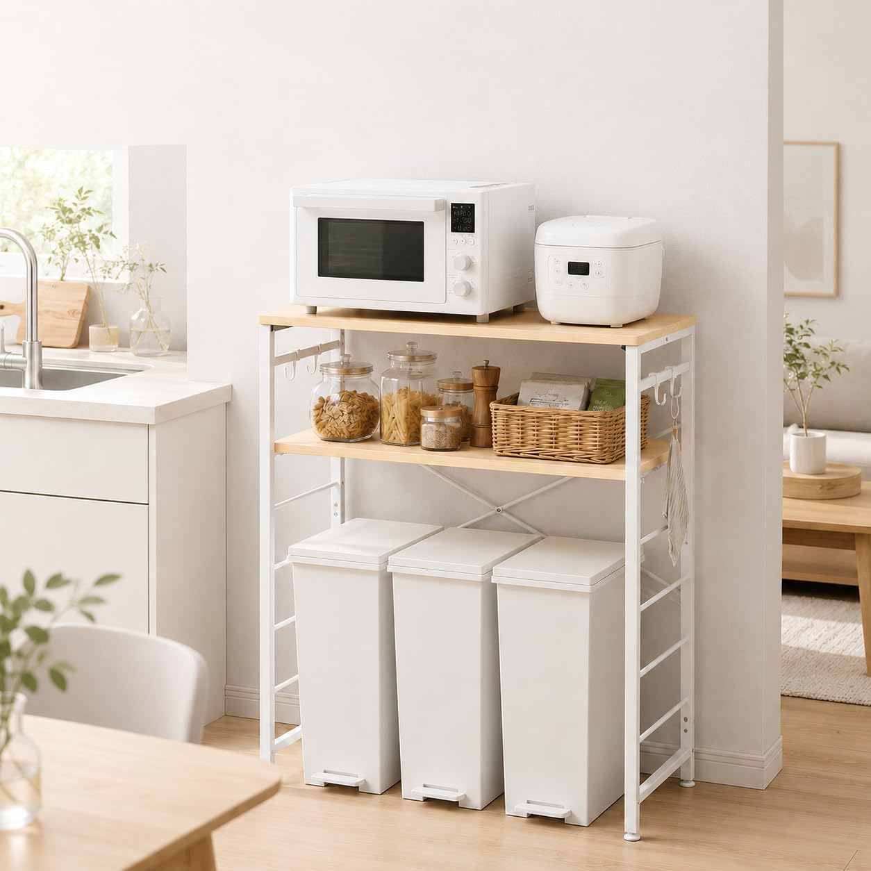 Amazon.co.jp: YDH ゴミ箱上ラック 幅80×奥行40×高さ100cm キッチン