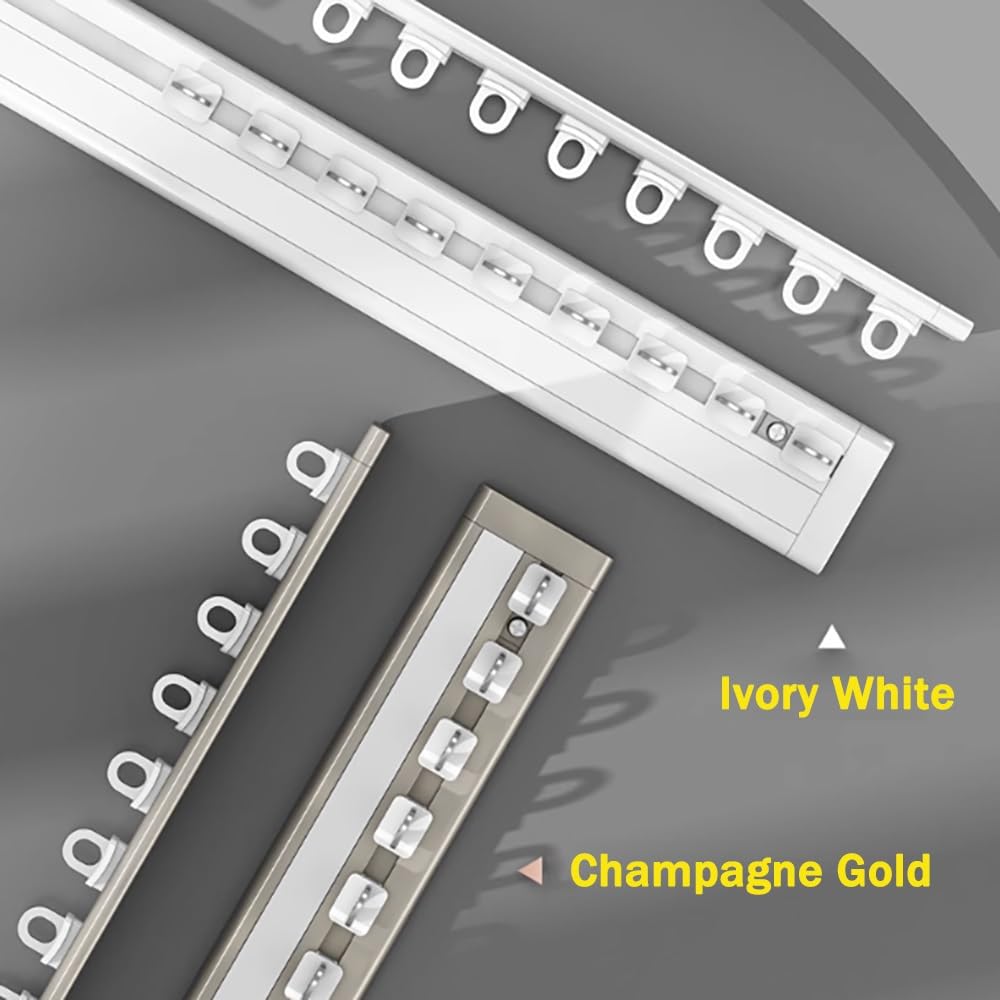 Tringle à rideaux auto-adhésive sans perçage, tringle à rideaux réglable de 2,7 à 3,7 m, sans dommages, pour armoires, placards et douches (blanc, 1,1 m)
