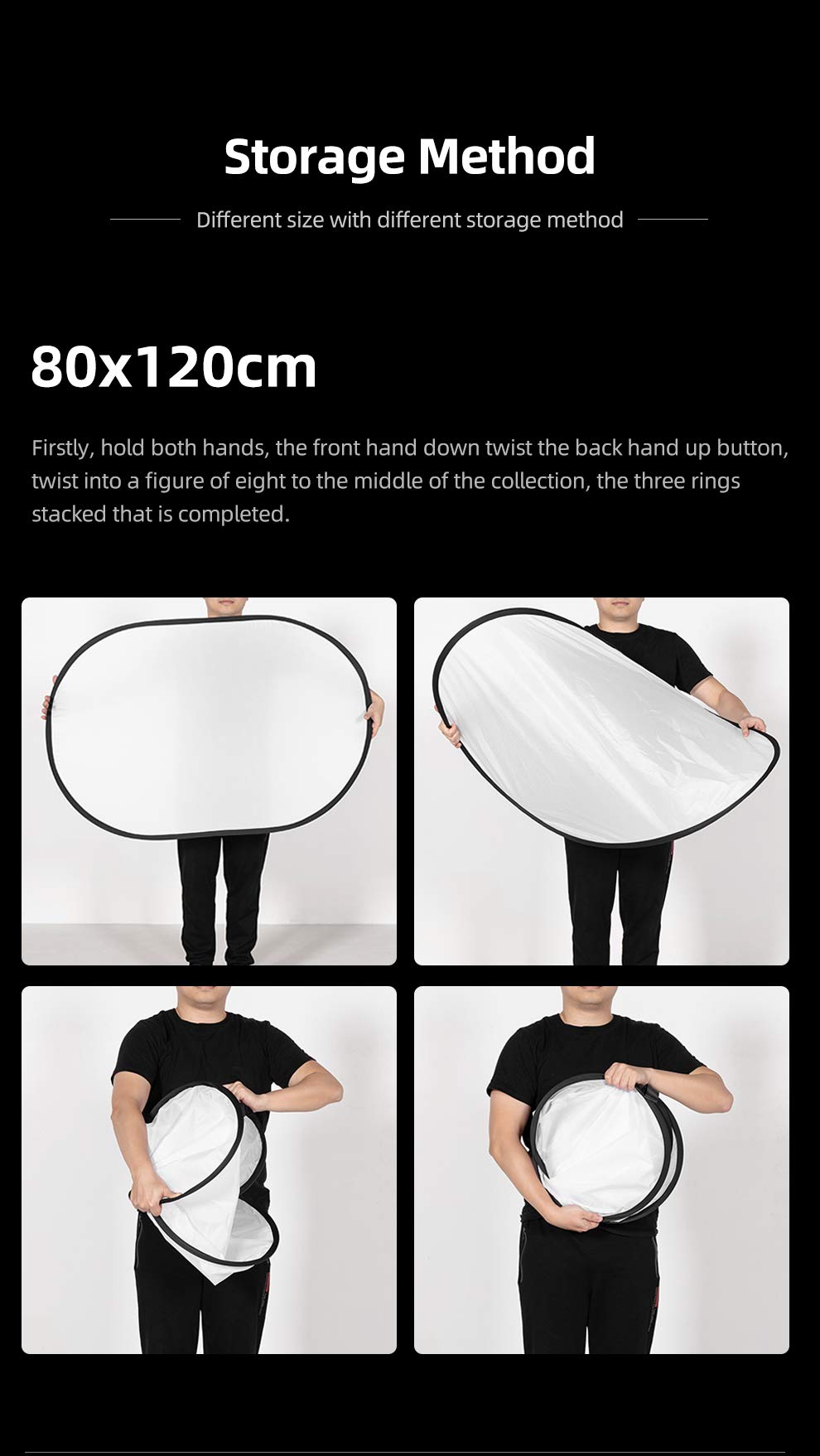 AMBITFUL Soft Light Board Photography Studio Lighting Reflector Pop-Out Foldable Soft Diffuser Disc Panel with Carry Bag for Video Recording (80 x 120 cm)
