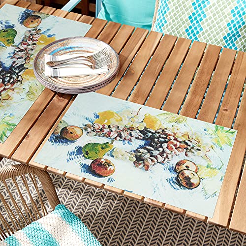 Fruits Placemats Set Of 6, Wipeable Washable Vinyl Woven Place Mats Indoor For Dining Table, Outdoor Placemats For Patio Table, Heat Resistant Plastic Table Mats For Thanksgiving Christmas Decor #TOP7