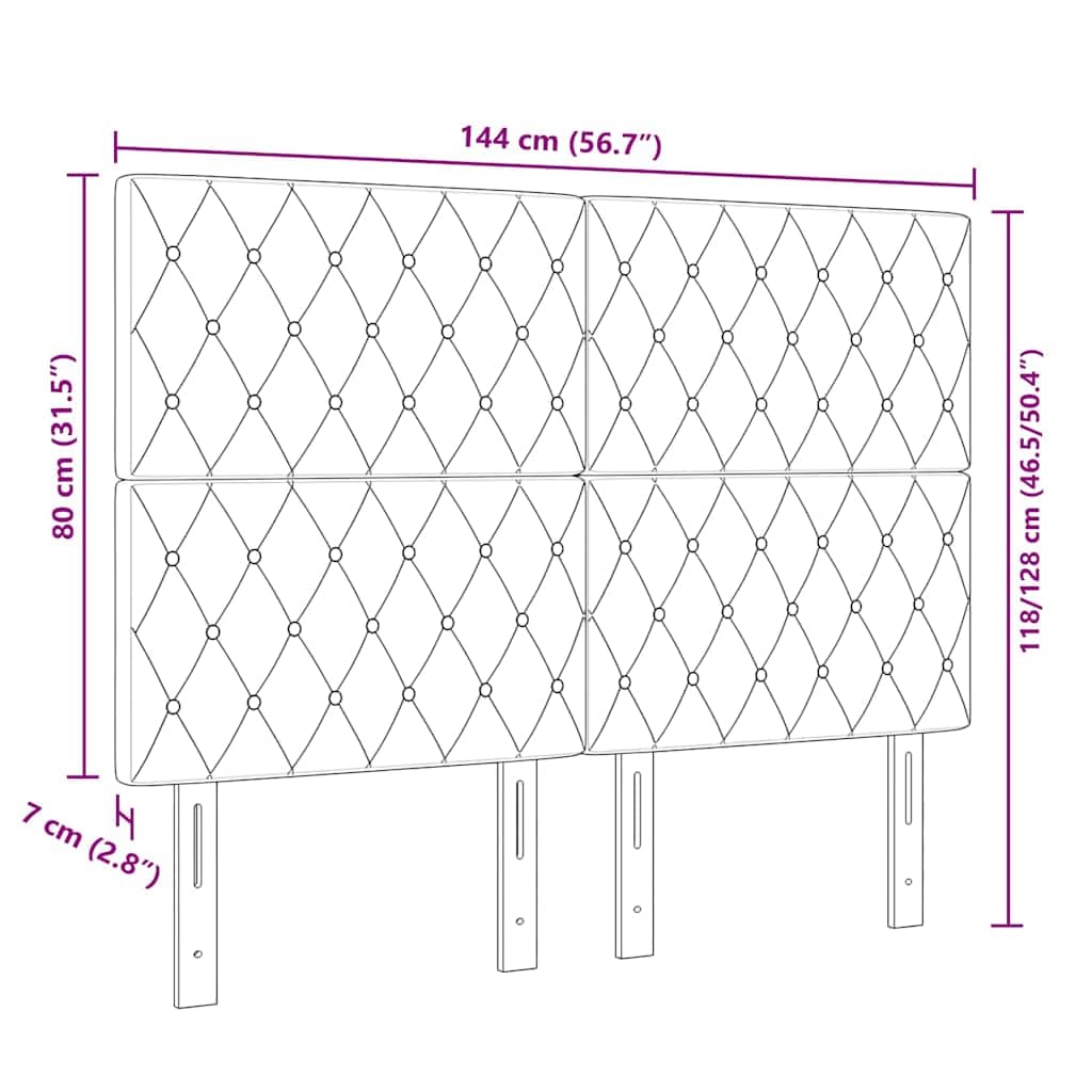 Cabecero rosa 144 cm terciopelo acolchado con marco de madera Altura ajustable Diseño moderno Acolchado resistente y duradero para dormitorio, cama doble y habitación de invitados