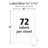 Avery® Multi-Use Removable Labels, 3/8" x 5/8", White, Non-Printable, 1,008 Blank Labels Total (5414) – view 3