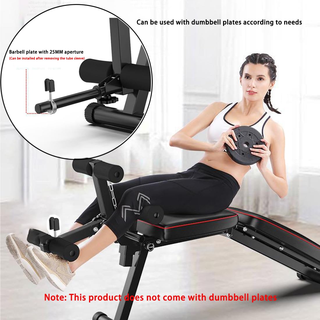Banco Musculación Plegable，Banco Musculación Multifuncional-con Función De Extensión Y Flexión De Piernas，para Musculacion En Casa/Press Banca，Capacidad De 200 Kg