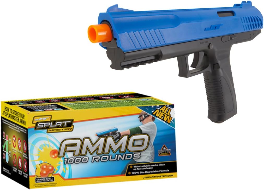 JT SplatMaster z100 Paintball Pistol .50 Cal Blue w/1000