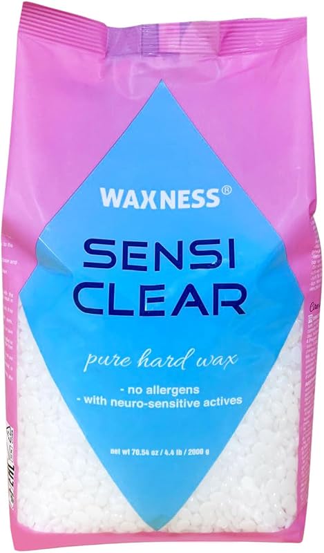 Waxness Sensi Clear Grânulos de Cera Dura Transparente sem Colofônia, 2 kg