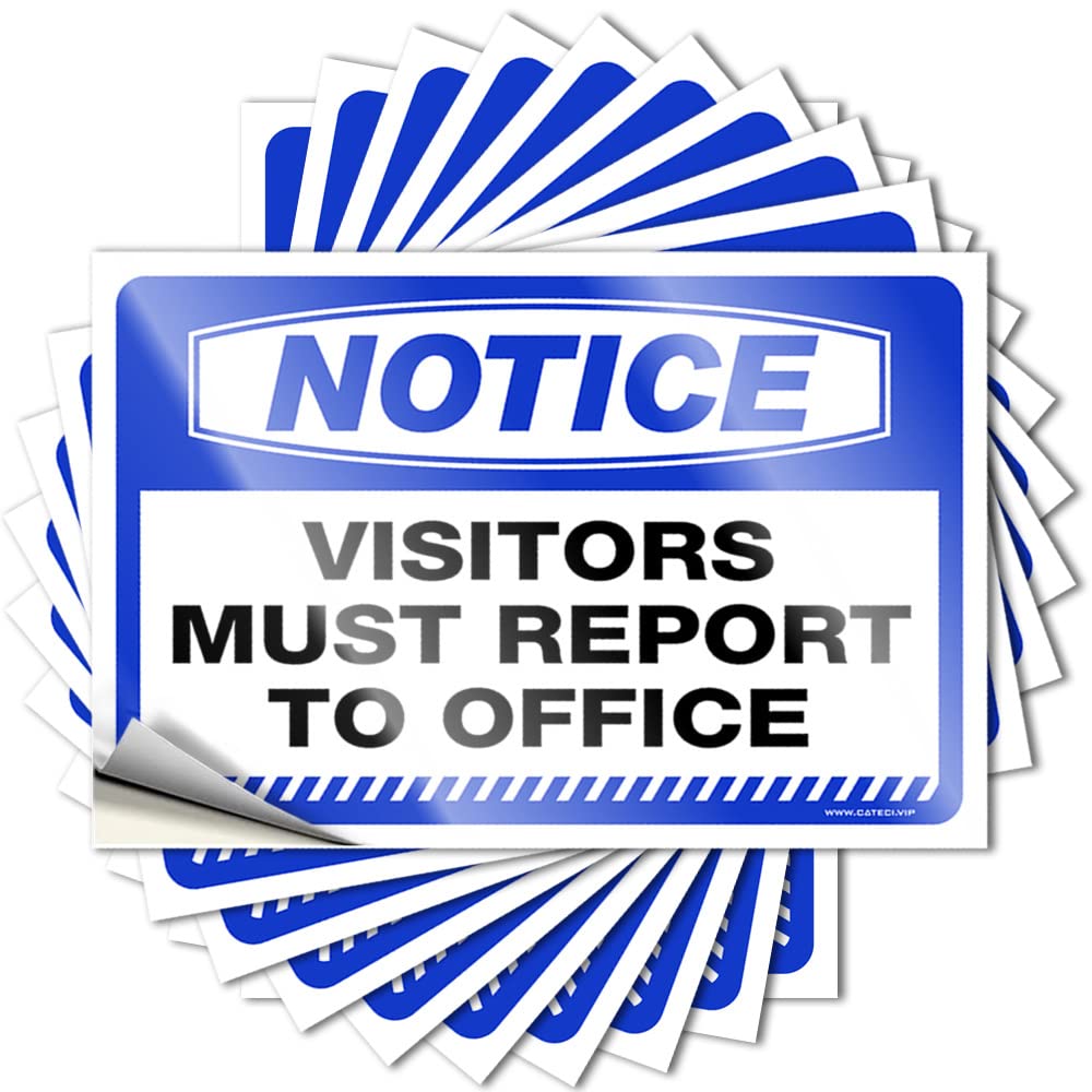Notice Visitors Must Report to Office Outdoor Farmhouse Decor Unique - Sticker Window Waterproof Decal(6X9CM)